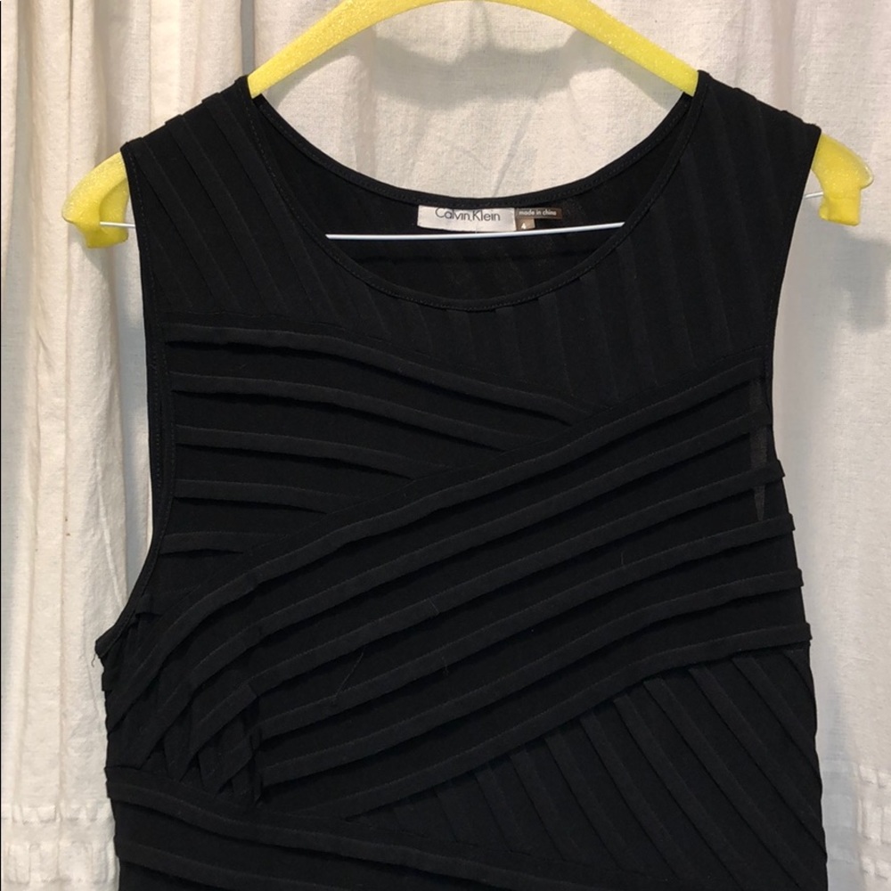 Calvin Klein Black Textured Dress